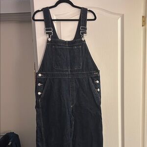Dark wash Denim Overalls with cuff